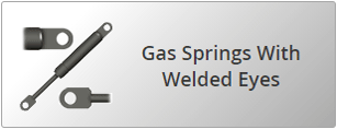 Gas springs with welded eyes
