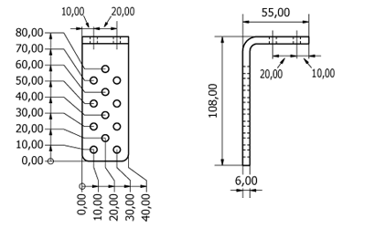 Technical drawing - Angle bracket