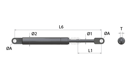 Tech Drawing - Gas spring welded eyes