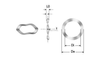 Tech drawing - 3 wave spring washers