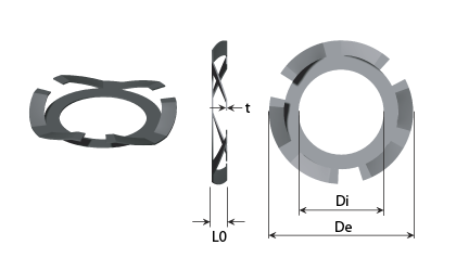 Tech drawing - Finger spring washers