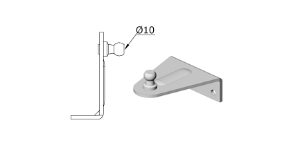 Technical drawing - Endfitting - Brackets ball