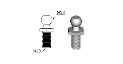 Technical drawing - Endfitting - Ballstud