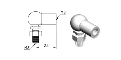 Technical drawing - Endfitting - Balljoint
