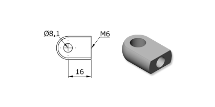 Technical drawing - Endfitting - Eye